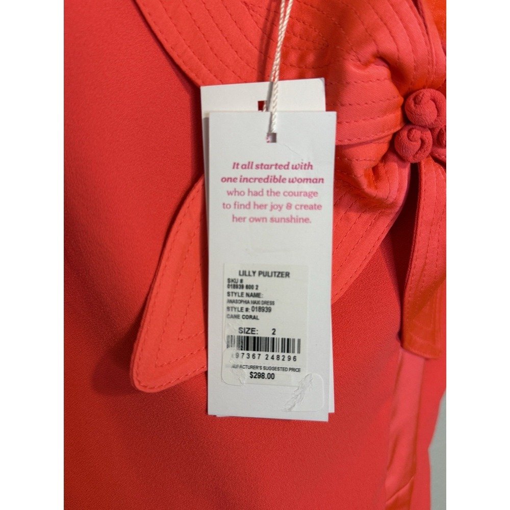 Lilly Pulitzer Anasophia Rosette Strapless Maxi Column Dress Size 2 Cane Coral - Picture 3 of 7
